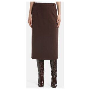 Eileen Fisher Brown A-line Midi Skirt Size- PM Elastic Waist